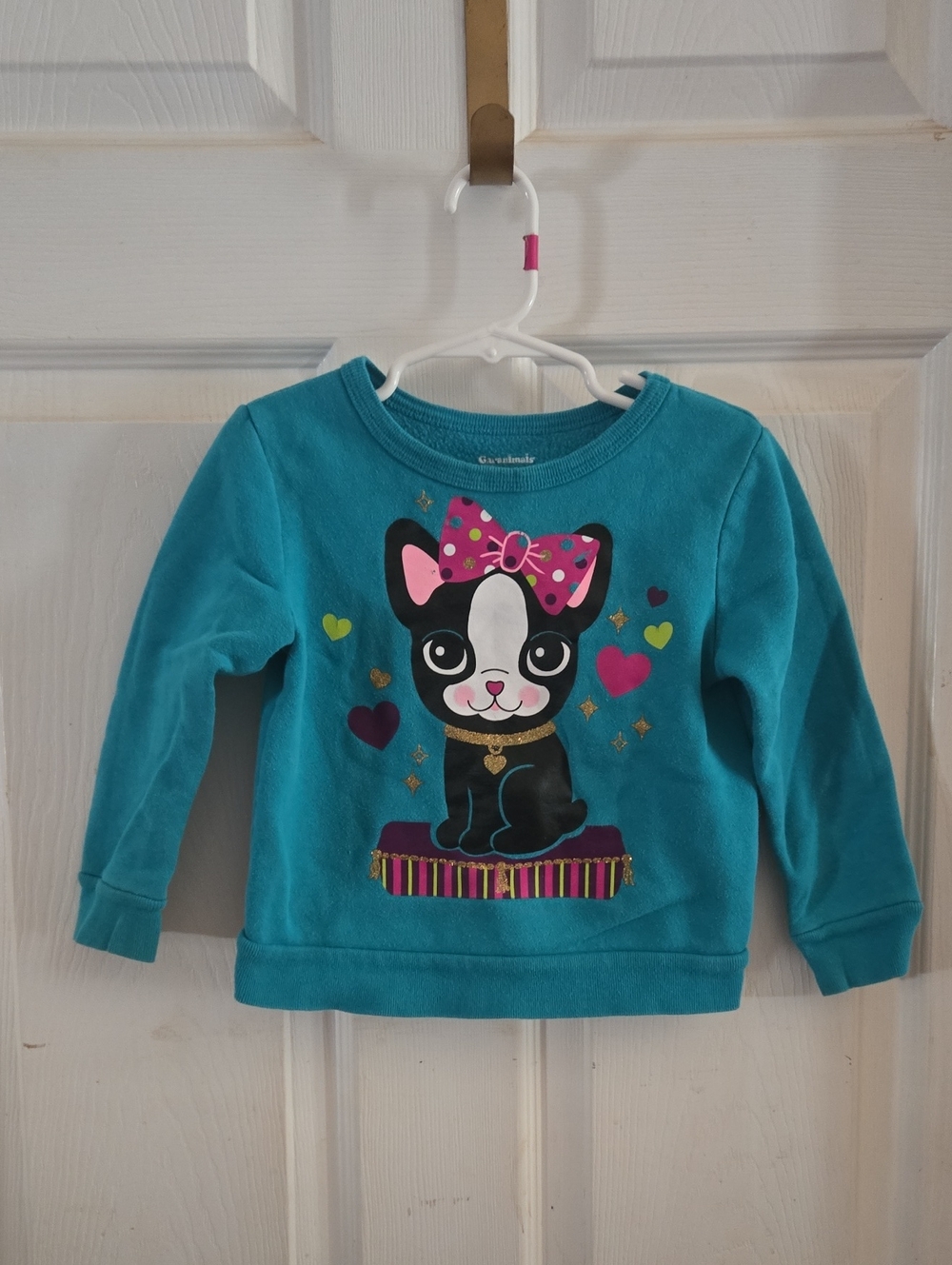 Garanimals Sweatshirt with Black-and-White Dog and Pink Bow
